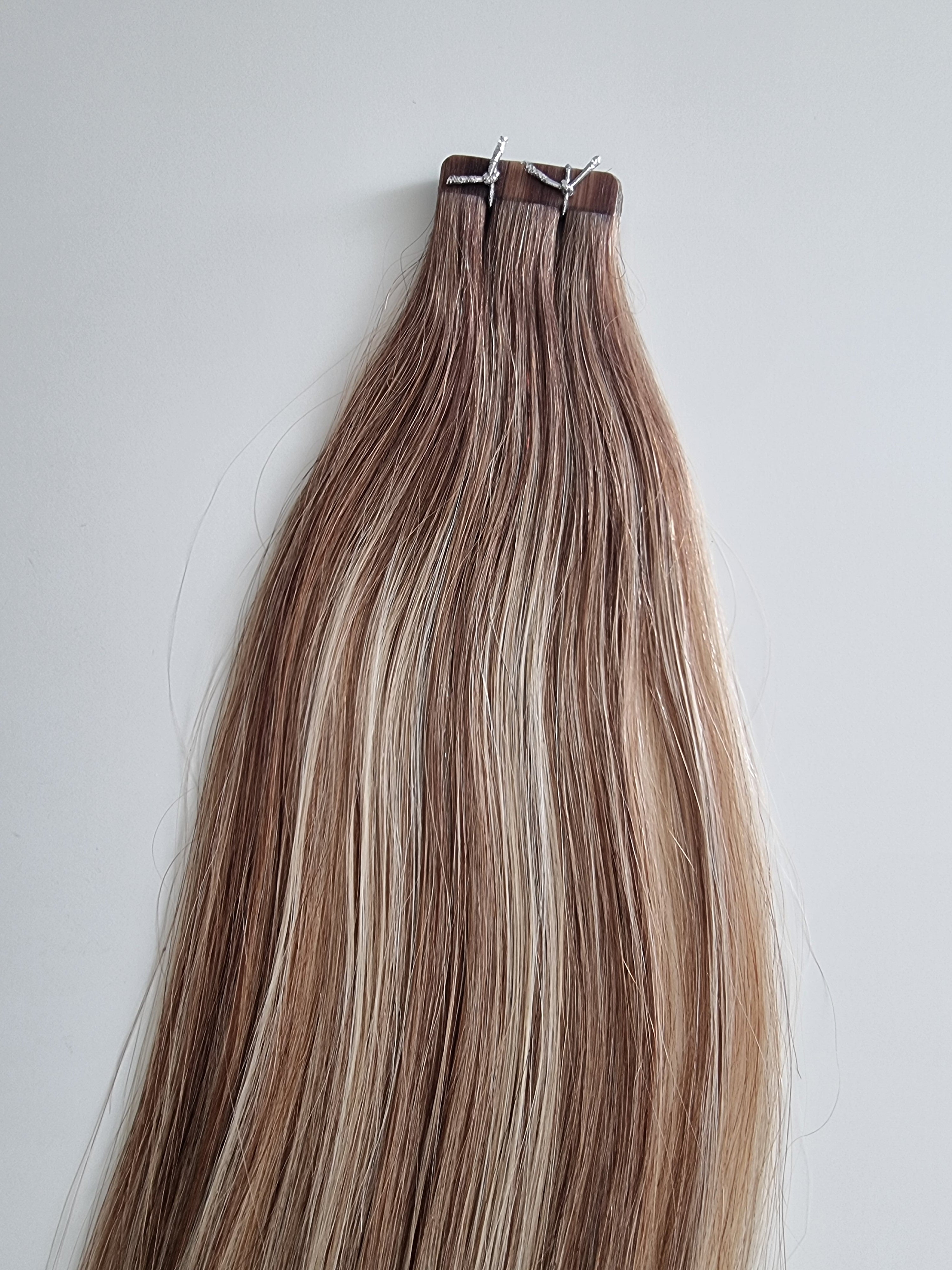 Tape in extensions Remy human hair #B6/613