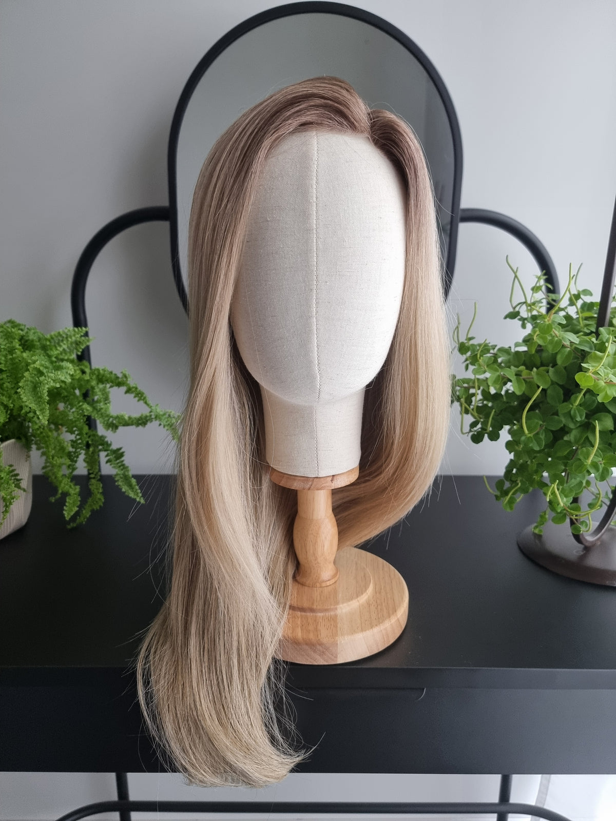 "Elena" monofilament wig, side part