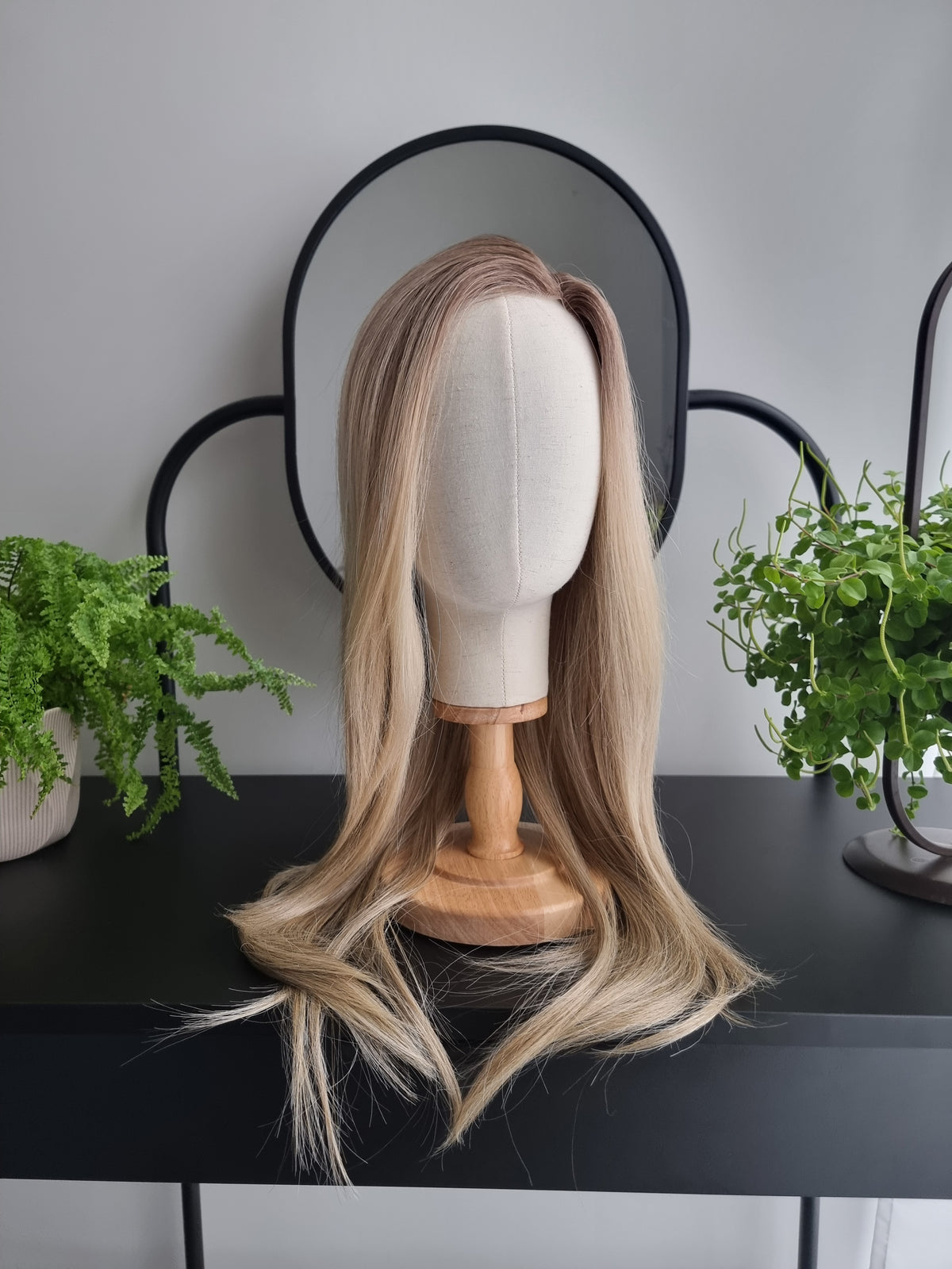 "Elena" monofilament wig, side part