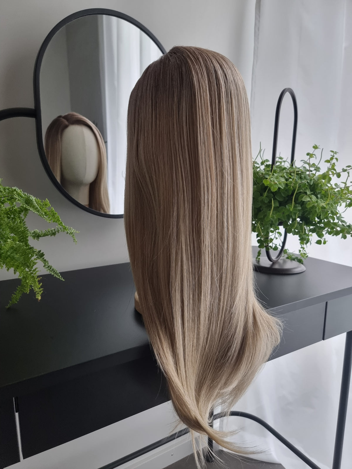 "Elena" monofilament wig, side part