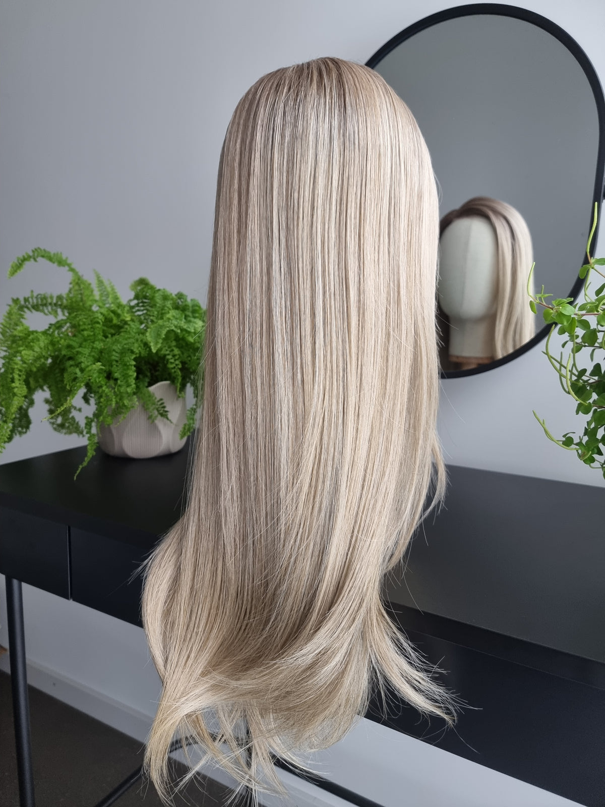 "Elena" monofilament wig, side part