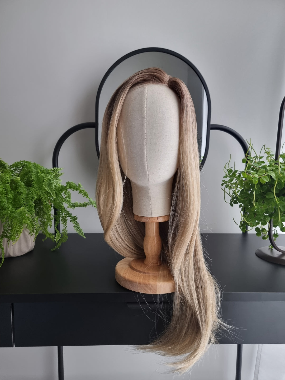 "Elena" monofilament wig, side part