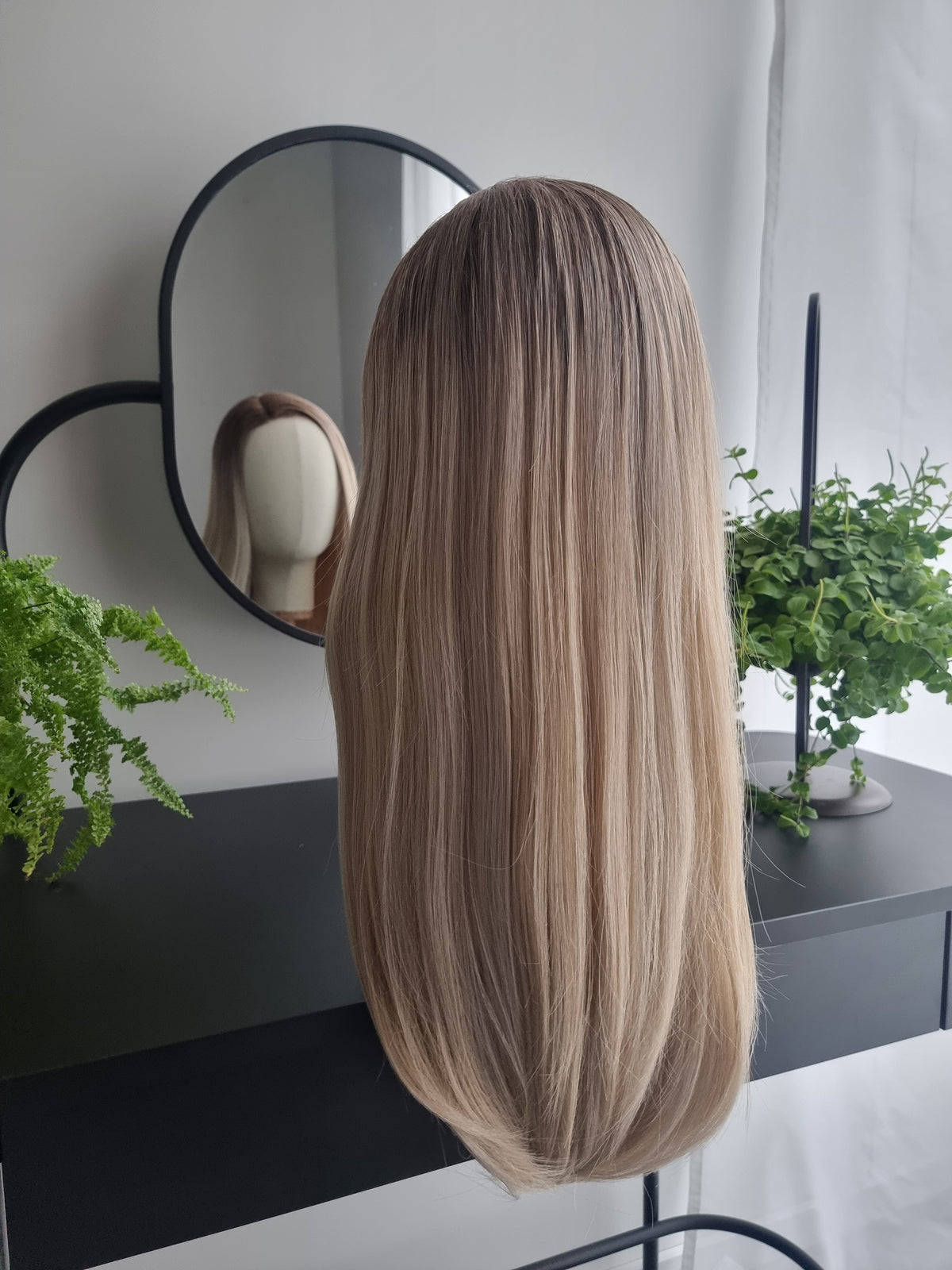 "Evelin" monofilament wig, side part