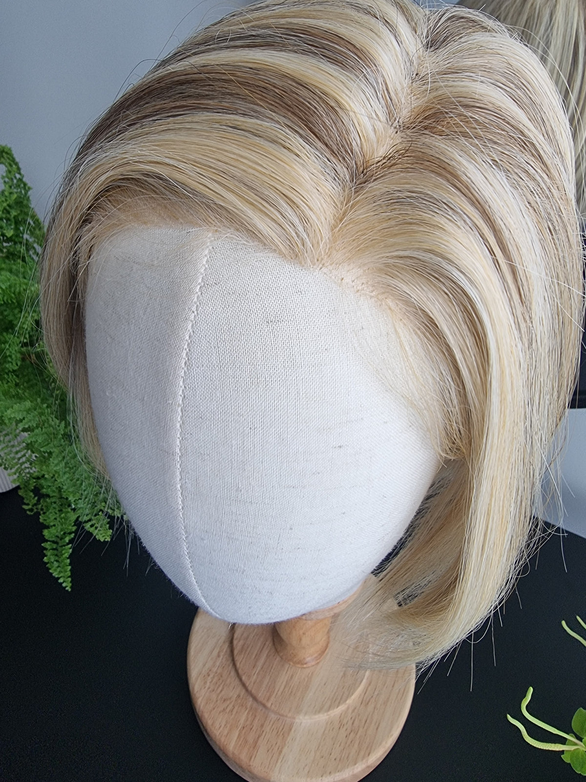 "Sam" monofilament wig, side part