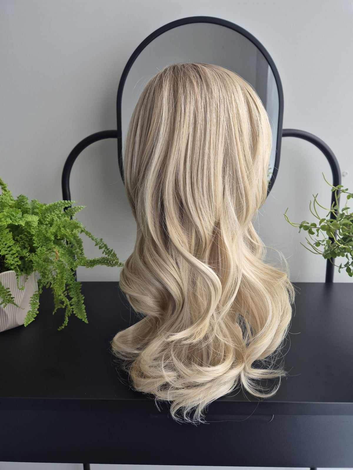 "Merlin" monofilament wig, side part