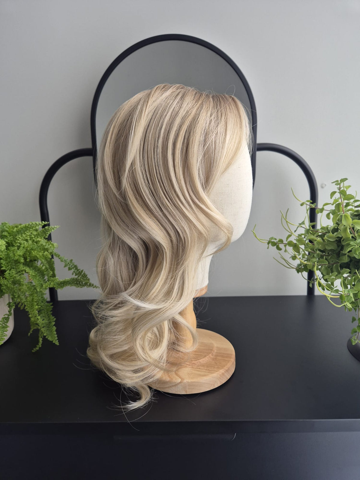 "Merlin" monofilament wig, side part
