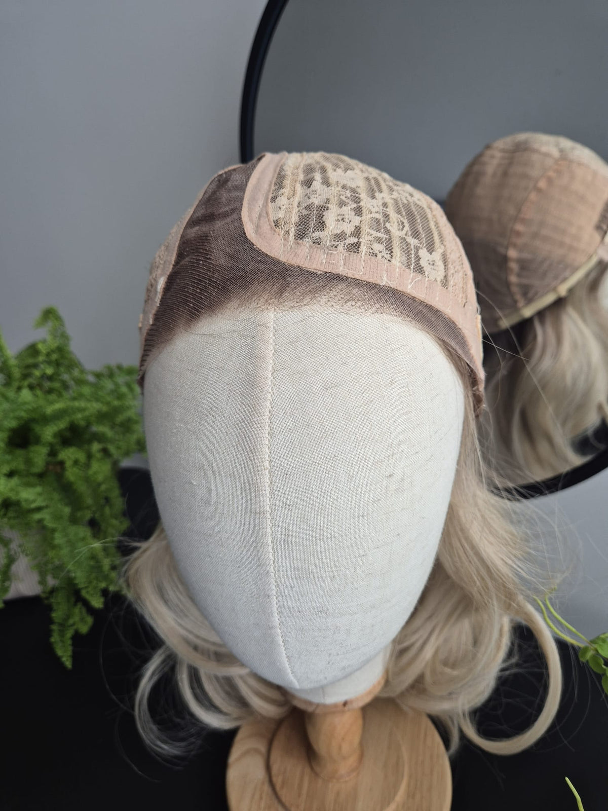 "Merlin" monofilament wig, side part